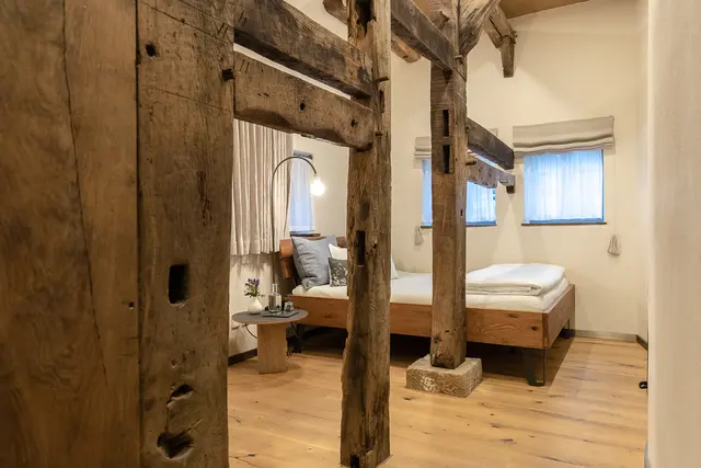 Historic double room with bed in niche — room at Biohotel WildLand, Wietze — photo 2 of 4