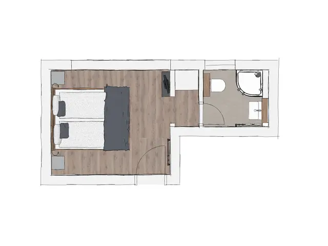 Historisches Doppelzimmer mit Terrasse — Biohotel WildLand, Wietze (4/4)