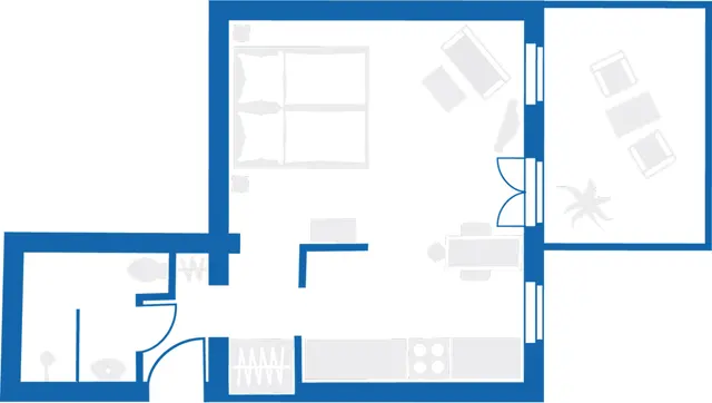 Studio with terrace | Backbuilding | Ground floor — apartment at Brilliant Apartments , Berlin — photo 6 of 6