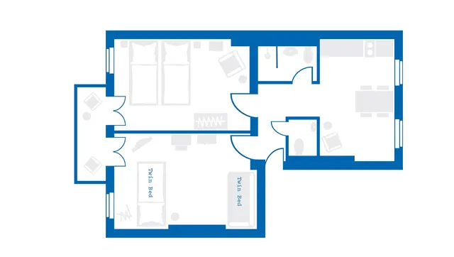 Superior Apartment | 2 Bedroom | Balcony with garden view — apartment at Brilliant Apartments , Berlin — photo 4 of 4