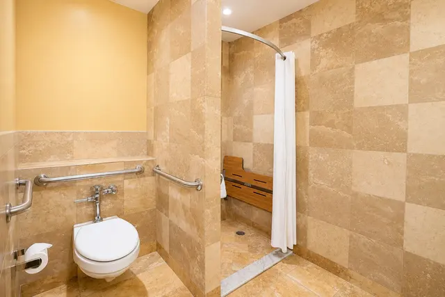 Luminary Double Queen | ADA Room and walk-in shower — room at Hollywood Hotel, Los Angeles — photo 8 of 9