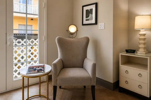 Luminary Queen | Balcony french doors — room at Hollywood Hotel, Los Angeles — photo 5 of 7