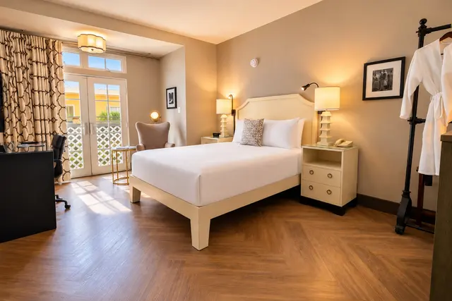 Luminary Queen | Balcony french doors — room at Hollywood Hotel, Los Angeles — photo 8 of 8