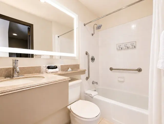 Luminary Queen | Bathtub and courtyard view — Hollywood Hotel, Los Angeles (6/7)