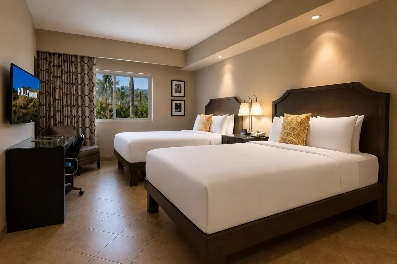 Starlet Double Queen | Close to sauna – Hollywood Hotel Los Angeles