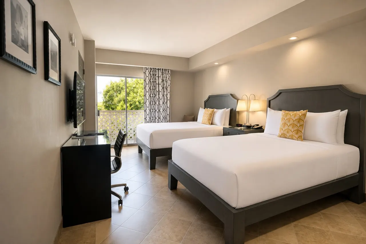 Starlet Double Queen | Spacious near exit stairs – Hollywood Hotel Los Angeles