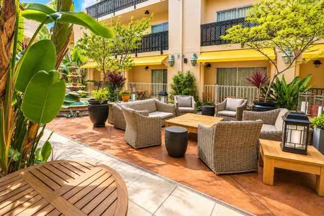 Starlet Queen | Sliding door patio — room at Hollywood Hotel, Los Angeles — photo 6 of 6