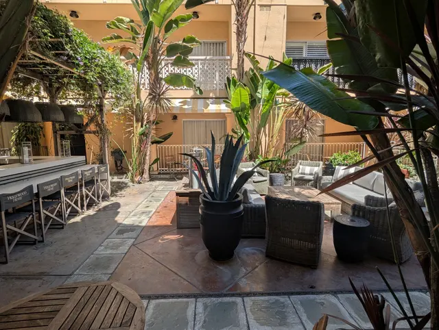 Starlet Queen | Sliding door patio — room at Hollywood Hotel, Los Angeles — photo 4 of 4