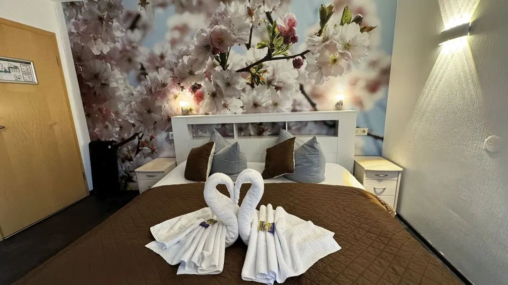 2 Tiny Double Rooms next to each other | with rainforest shower  – Hotel Paidion Braunlage