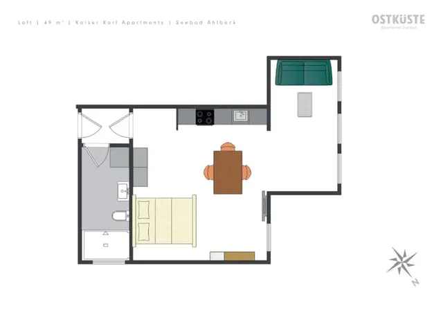 Kaiser Karl No. 2 | Loft | Ground floor — accommodation at OSTKÜSTE Boutique Apartments, Seebad Ahlbeck — photo 8 of 9