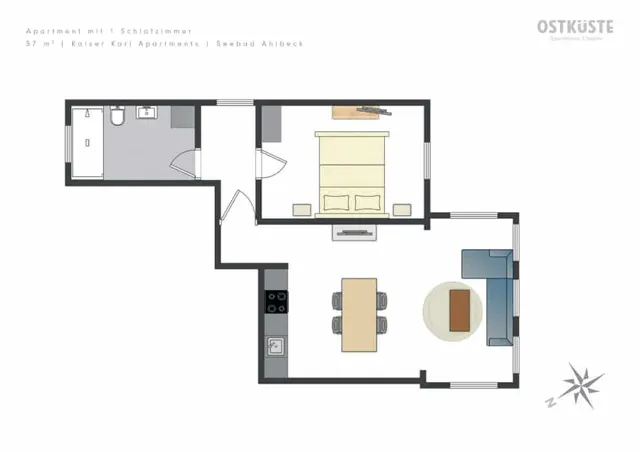 Kaiser Karl No. 3 | 1 Bedroom Apartment  — accommodation at OSTKÜSTE Boutique Apartments, Seebad Ahlbeck — photo 11 of 12