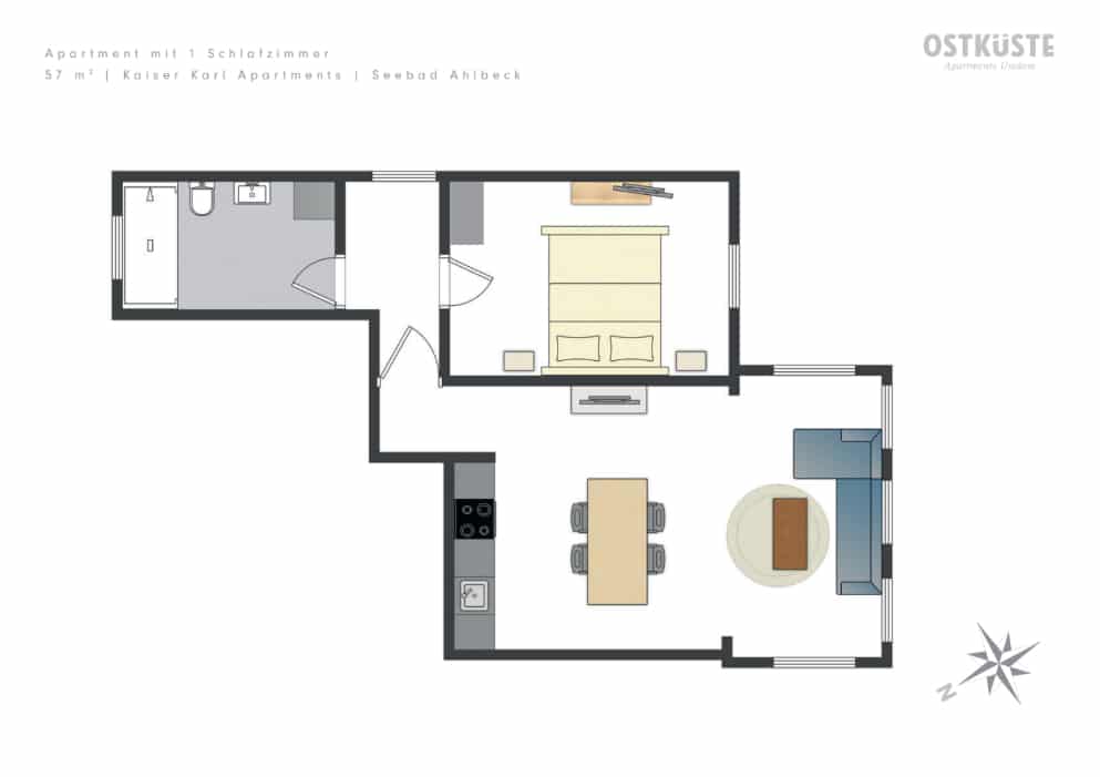 Kaiser Karl No. 3 | 1 Bedroom Apartment — accommodation at OSTKÜSTE Boutique Apartments, Seebad Ahlbeck — photo 11 of 12