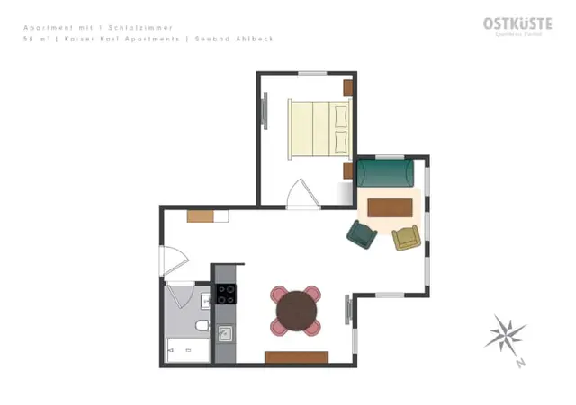 Kaiser Karl No. 4 | 1 Bedroom Apartment  — accommodation at OSTKÜSTE Boutique Apartments, Seebad Ahlbeck — photo 8 of 9