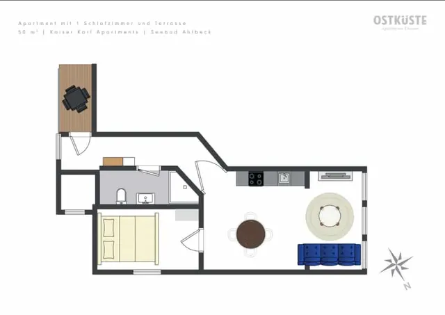 Kaiser Karl No. 5 | 1 Bedroom Apartment | Terrace — accommodation at OSTKÜSTE Boutique Apartments, Seebad Ahlbeck — photo 10 of 11