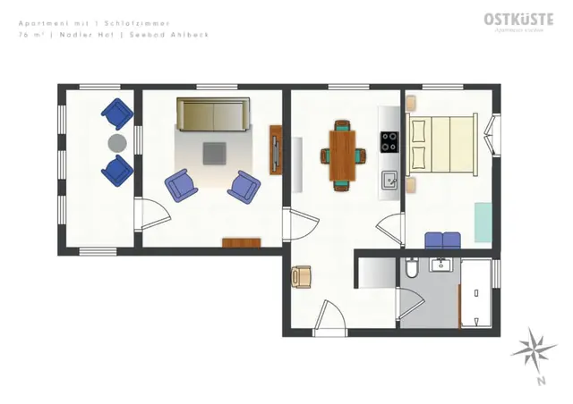 Nadler Hof No. 6 | 1 Bedroom Apartment | Loggia — accommodation at OSTKÜSTE Boutique Apartments, Seebad Ahlbeck — photo 13 of 14