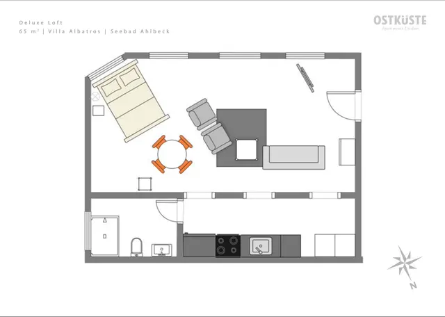 Villa Albatros No. 2 | Deluxe Loft — accommodation at OSTKÜSTE Boutique Apartments, Seebad Ahlbeck — photo 12 of 13