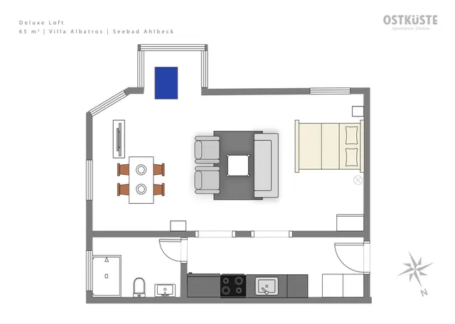 Villa Albatros No. 4 | Deluxe Loft — accommodation at OSTKÜSTE Boutique Apartments, Seebad Ahlbeck — photo 11 of 12