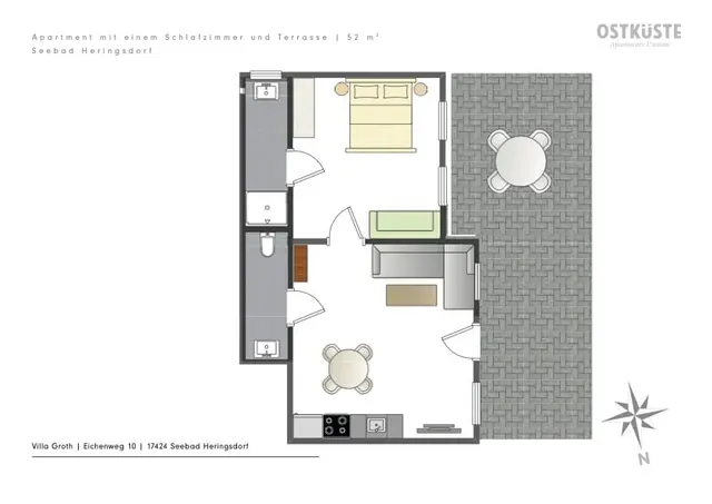 Villa Groth No. 1 | 1 Bedroom Apartment | Terrace — accommodation at OSTKÜSTE Boutique Apartments, Seebad Ahlbeck — photo 9 of 10
