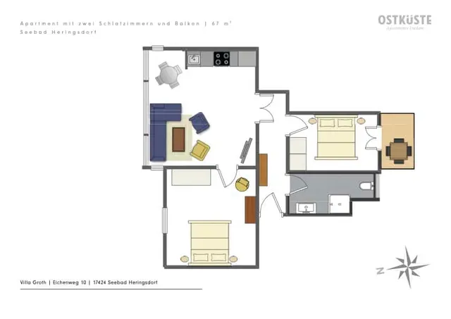 Villa Groth No. 4 | 2 Bedroom Apartment — accommodation at OSTKÜSTE Boutique Apartments, Seebad Ahlbeck — photo 17 of 18