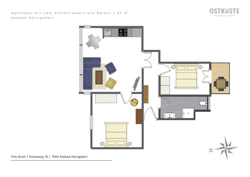 Villa Groth No. 4 | 2 Bedroom Apartment — accommodation at OSTKÜSTE Boutique Apartments, Seebad Ahlbeck — photo 17 of 18