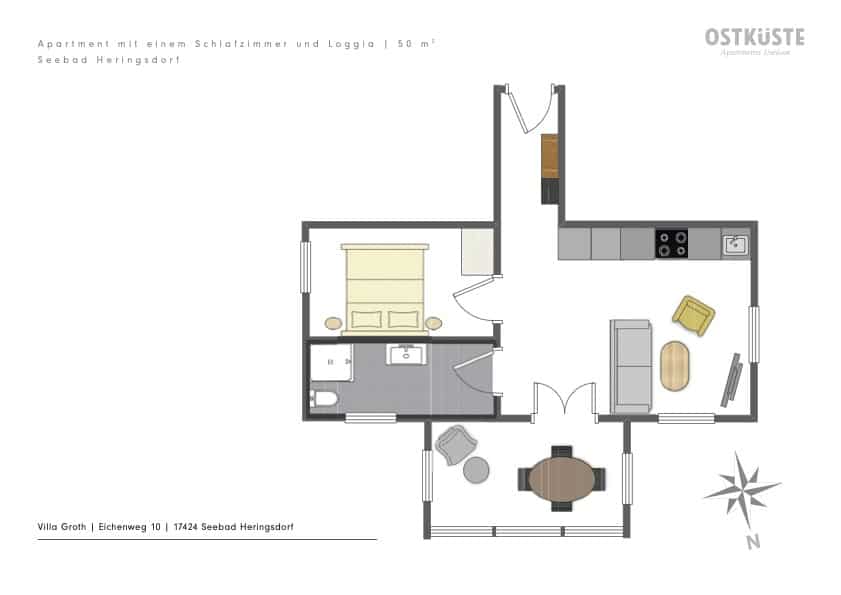Villa Groth No. 6 | 1 Bedroom Apartment — OSTKÜSTE Boutique Apartments, Seebad Ahlbeck (13/14)