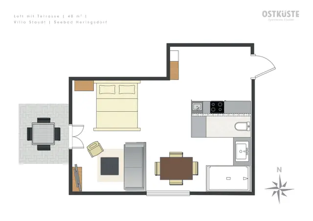 Villa Staudt No. 1 | Loft | Terrace — accommodation at OSTKÜSTE Boutique Apartments, Seebad Ahlbeck — photo 10 of 12