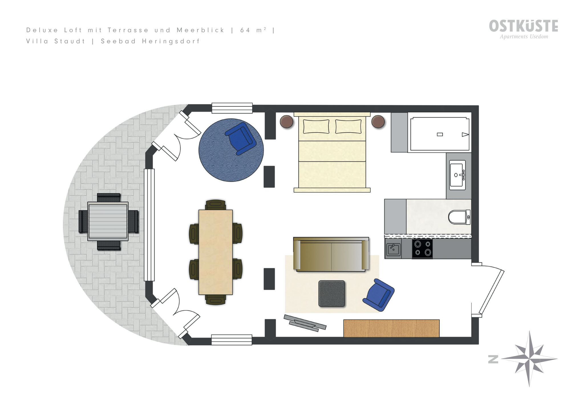 Villa Staudt No. 3 | Deluxe Loft | Terrace — OSTKÜSTE Boutique Apartments, Seebad Ahlbeck (11/13)