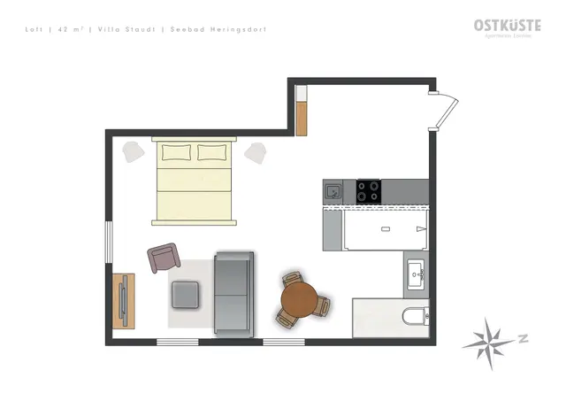 Villa Staudt No. 5 | Loft — accommodation at OSTKÜSTE Boutique Apartments, Seebad Ahlbeck — photo 9 of 11