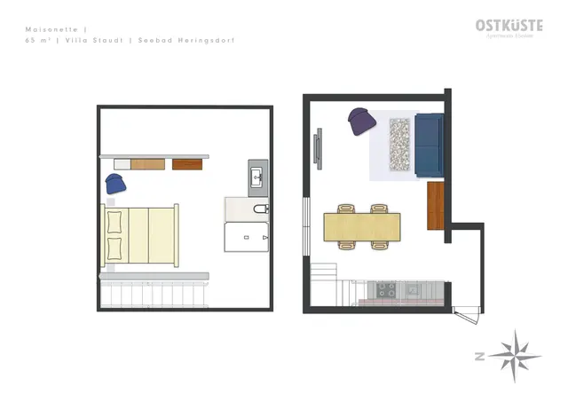 Villa Staudt No. 9 | 1 Bedroom Maisonette — accommodation at OSTKÜSTE Boutique Apartments, Seebad Ahlbeck — photo 10 of 12