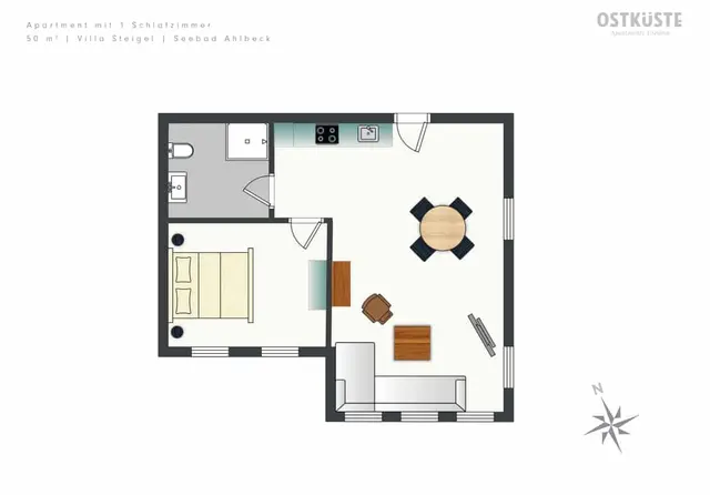 Villa Steigel No. 3 | 1 Bedroom Apartment — accommodation at OSTKÜSTE Boutique Apartments, Seebad Ahlbeck — photo 13 of 14