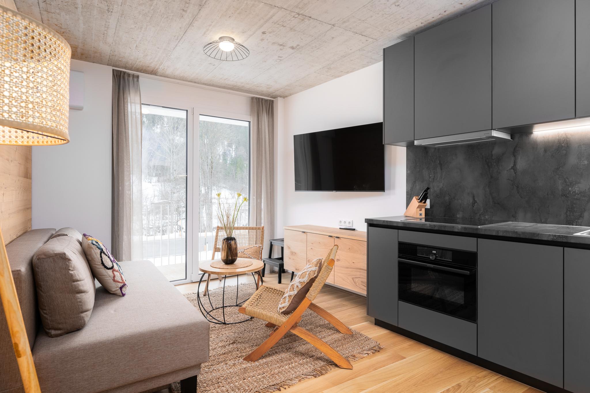 Basecamp Reiteralm 1.08 | 2 bedrooms with balcony | Sunny side with evening sun & mountain view | Right at the Reiteralm valley station | Outdoor sauna, gym & social outdoor area — apartment at Schladming Appartements Maria Gruber GmbH, Schladming — photo 2 of 15