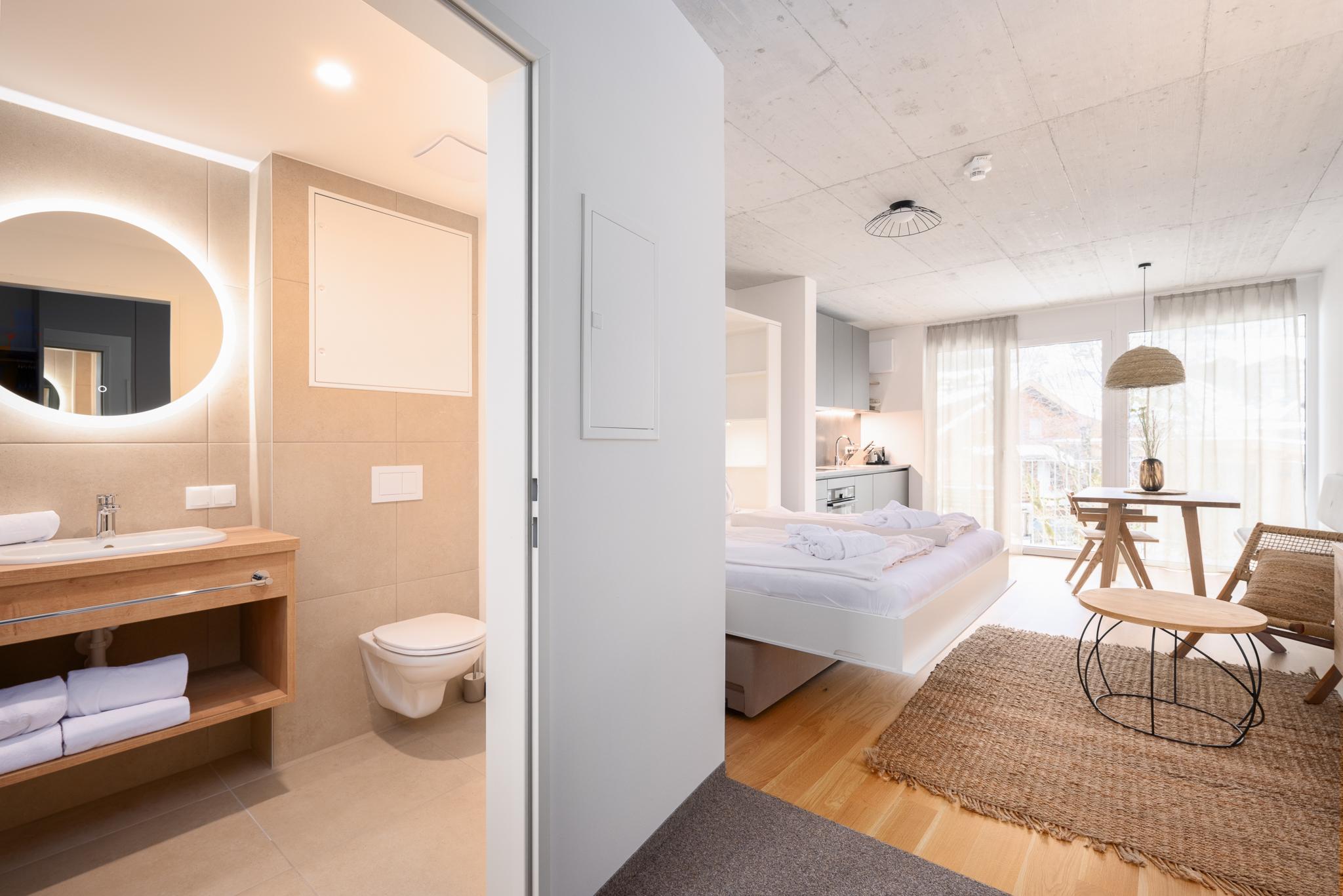 Basecamp Reiteralm 2.06 | Studio with balcony on a higher floor | Sunny side | Right at the Reiteralm valley station | Outdoor sauna, gym & social outdoor garden — Schladming Appartements Maria Gruber GmbH, Schladming (2/14)
