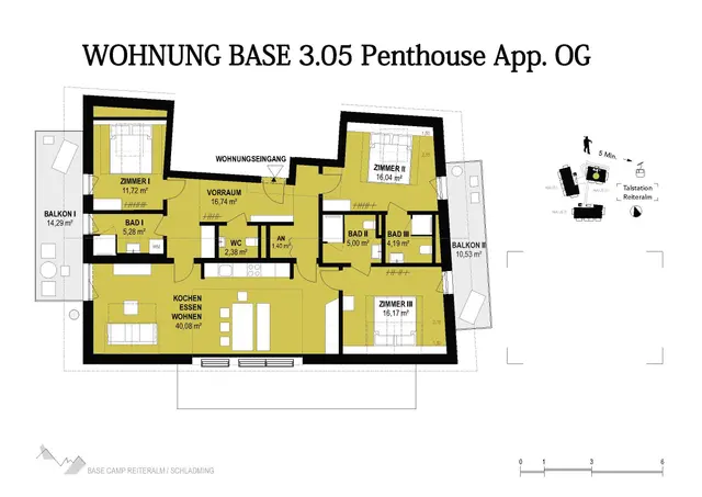 Basecamp Reiteralm 3.05 | XXL penthouse on a higher floor | Morning & evening sun with mountain view | Right at the Reiteralm valley station | Outdoor sauna, gym & social outdoor area — Schladming Appartements Maria Gruber GmbH, Schladming (18/18)