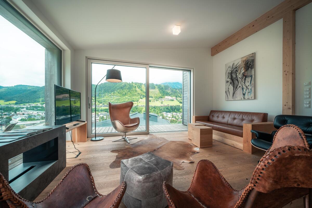 Coburg SKY LOFT | Pool View, XXL Rooftop Terrace & Private Sauna | Loft Living — apartment at Schladming Appartements Maria Gruber GmbH, Schladming — photo 2 of 43
