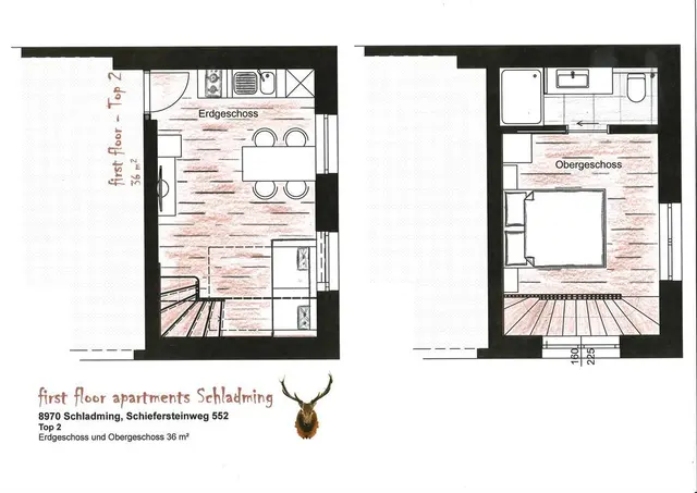 Free Feel Top 2 Maisonette | Lässiger ruhiger City & Mountain Stay auf 2 Etagen nahe Zentrum & Planai — Schladming Appartements Maria Gruber GmbH, Schladming (8/9)