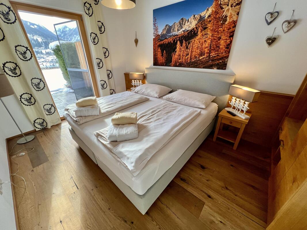 Sun Lodge | 1 bedroom panoram gardenapartment with terrace | sofa bed | quite location | microwave| private washing machine | dog friendly  | Indoor pool, garden, relax area, sauna & gym — apartment at Schladming Appartements Maria Gruber GmbH, Schladming — photo 12 of 25