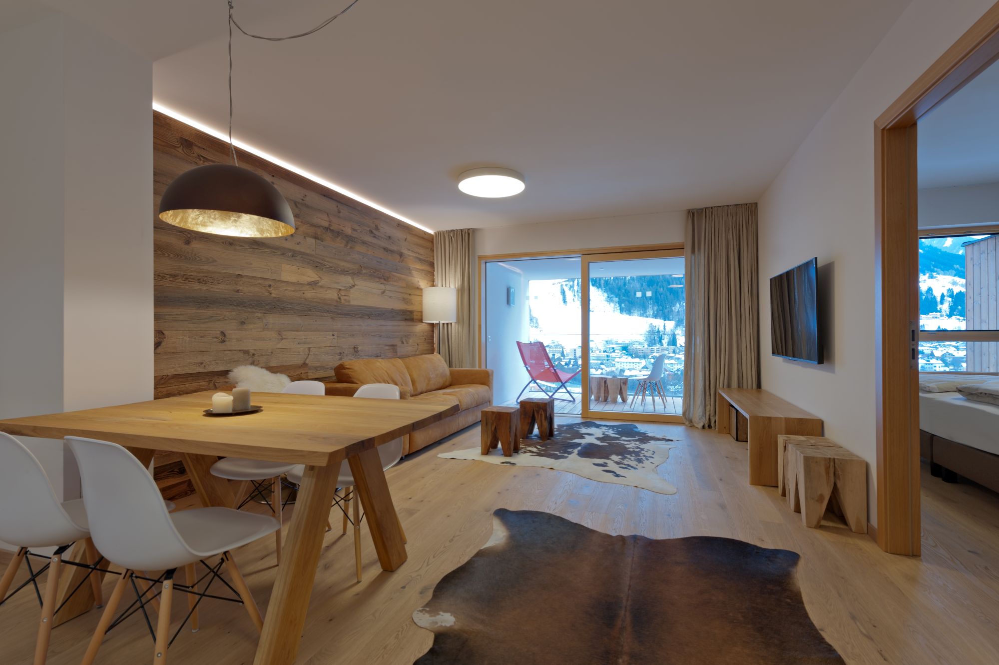 Sun Lodge | 1 bedroom panorama apartment with glazed Loggia | twin bed | sofa bed | Indoor pool, garden, relax area, sauna & gym — apartment at Schladming Appartements Maria Gruber GmbH, Schladming — photo 7 of 24