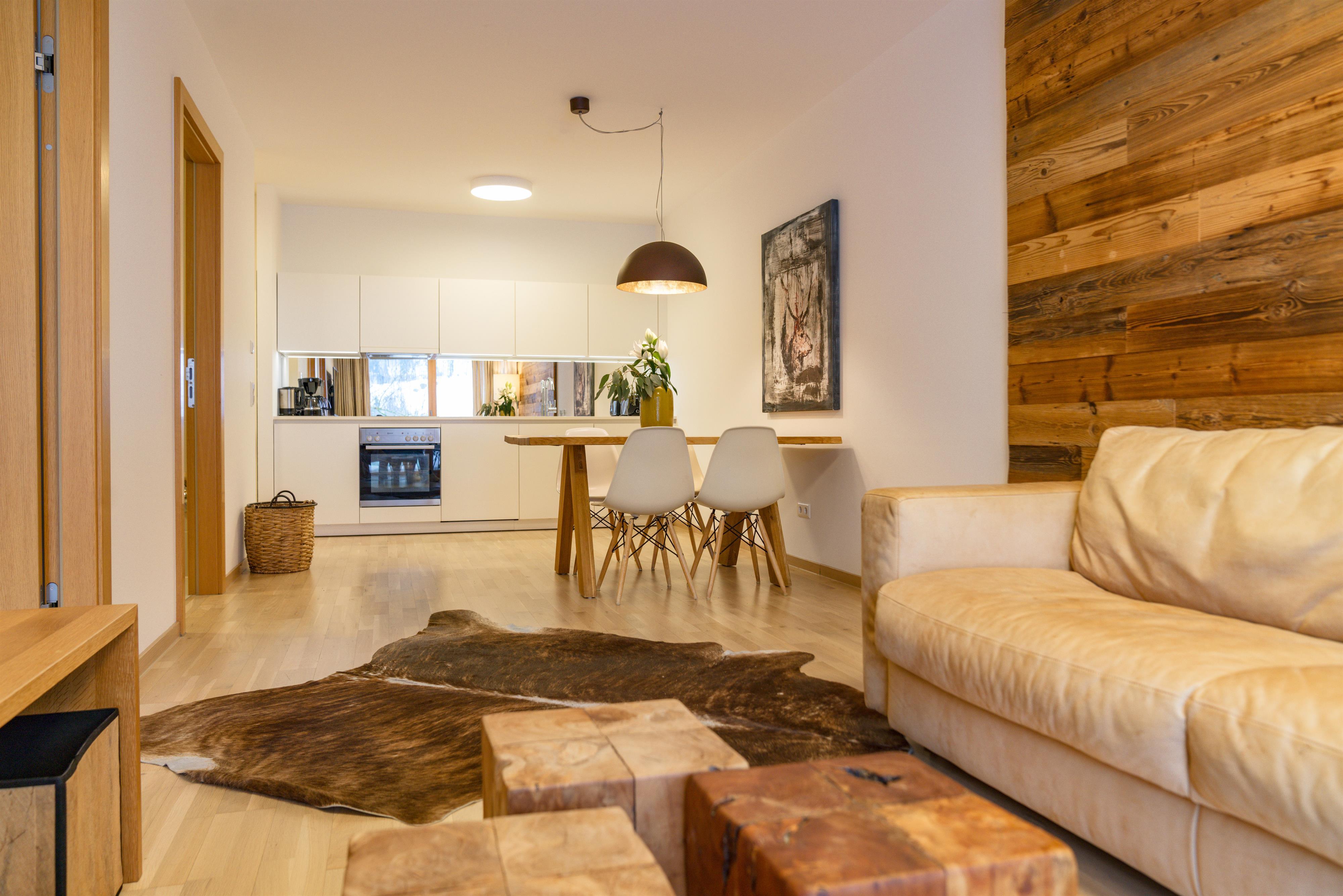 Sun Lodge | 1 bedroom panorama garden apartment with terrace | twin beds | sofa bed | near pool | microwave | dog friendly | Indoor pool, garden, relax area, sauna & gym — apartment at Schladming Appartements Maria Gruber GmbH, Schladming — photo 3 of 25