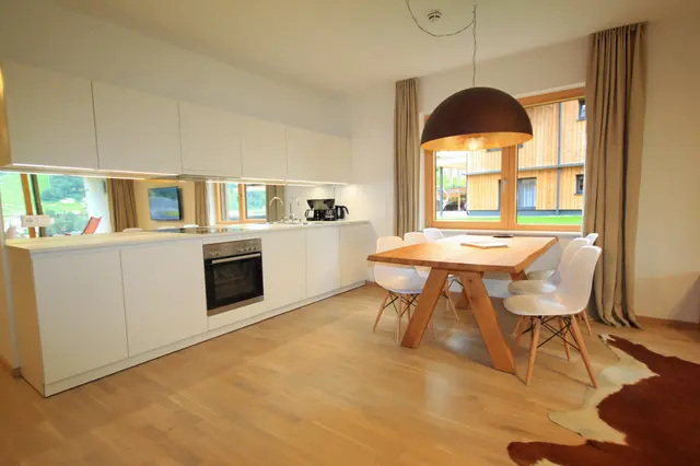 Sun Lodge | 2 bedroom panorama apartment with Loggia | twin beds | sofa bed | dog friendly | Indoor pool, garden, relax area, sauna & gym — apartment at Schladming Appartements Maria Gruber GmbH, Schladming — photo 2 of 25