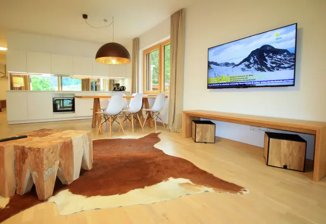 Sun Lodge | 2 bedroom panorama apartment with Loggia | twin beds | sofa bed | dog friendly | Indoor pool, garden, relax area, sauna & gym — apartment at Schladming Appartements Maria Gruber GmbH, Schladming — photo 4 of 25