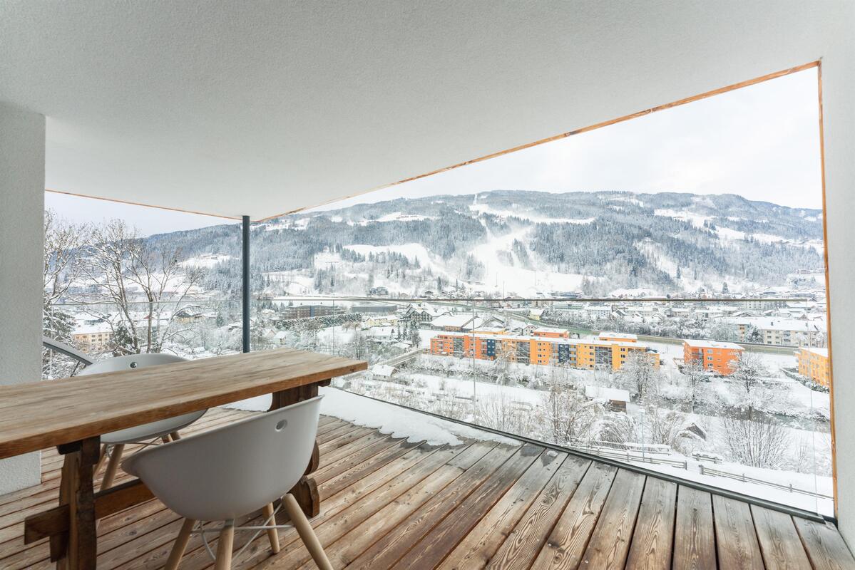 Sun Lodge | 2 bedroom panorama apartment with large corner Loggia | sofa bed | microwave | dog friendly | Indoor pool, garden, relax area, sauna & gym — apartment at Schladming Appartements Maria Gruber GmbH, Schladming — photo 2 of 26