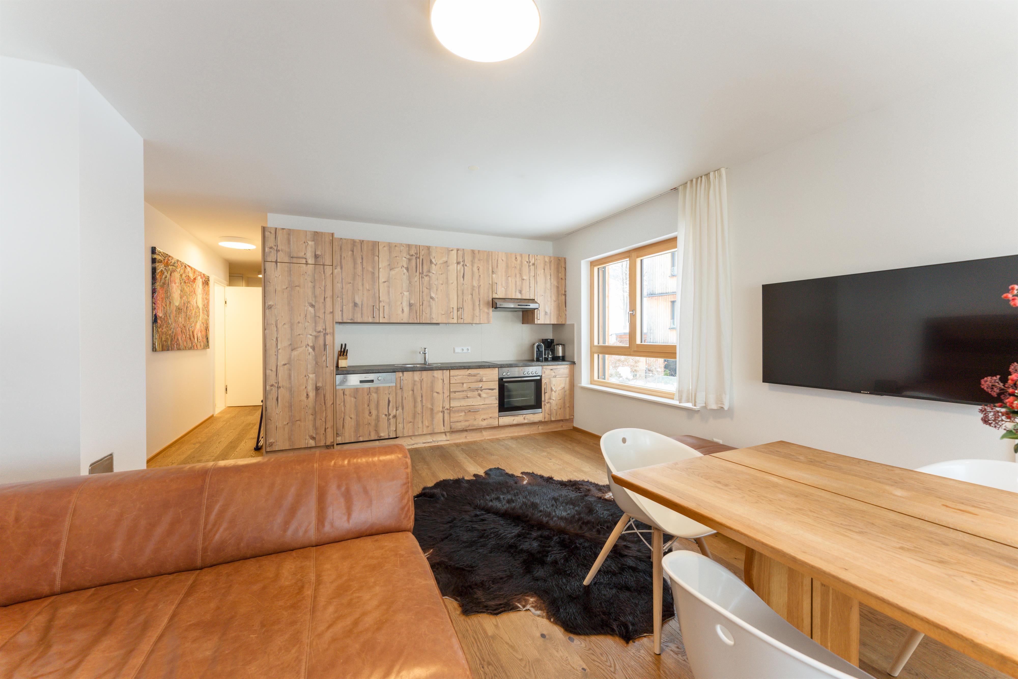 Sun Lodge | 2 bedroom panorama apartment with large corner Loggia | sofa bed | microwave | dog friendly | Indoor pool, garden, relax area, sauna & gym — apartment at Schladming Appartements Maria Gruber GmbH, Schladming — photo 6 of 26