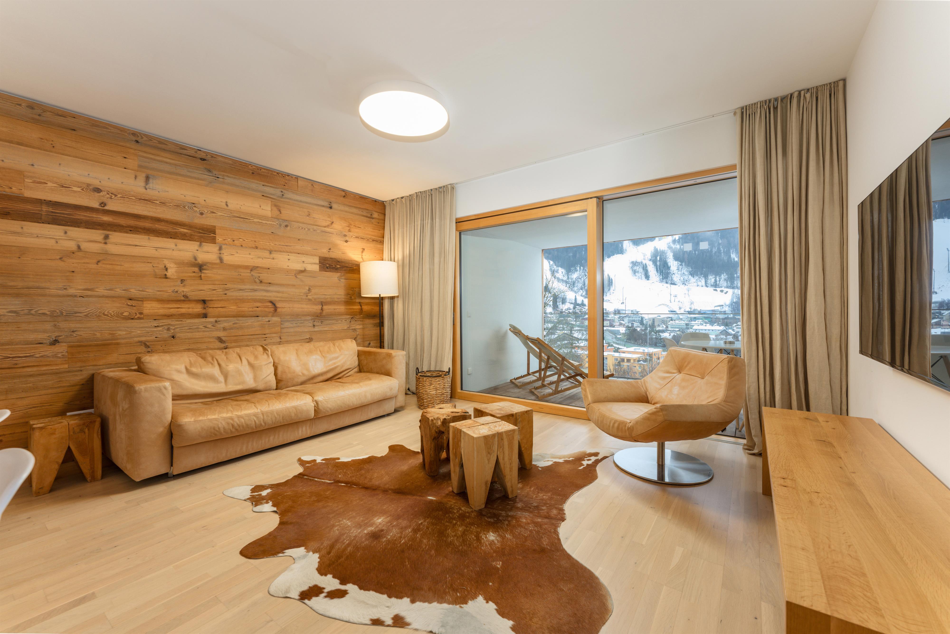 Sun Lodge | 2 bedroom panorama apartment with Loggia | sunset view | twin beds | sofa bed | dog friendly | Indoor pool, garden, relax area, sauna & gym — apartment at Schladming Appartements Maria Gruber GmbH, Schladming — photo 2 of 24