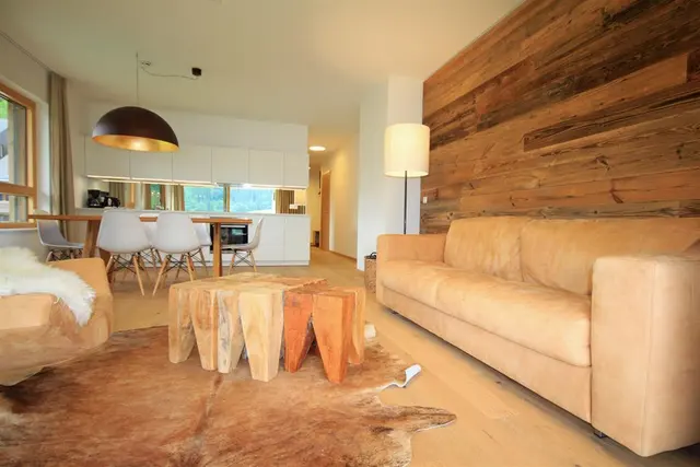 Sun Lodge | 2 bedroom panorama apartment with large corner Loggia | sunset view | twin beds | sofa bed | higher floor | dog friendly | Indoor pool, garden, relax area, sauna & gym — apartment at Schladming Appartements Maria Gruber GmbH, Schladming — photo 9 of 30