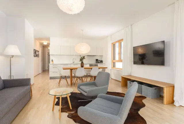 Sun Lodge | 2 bedroom panorma apartment with glazed Loggia | sofa bed | higher floor | dog friendly | Indoor pool, garden, relax area, sauna & gym — Schladming Appartements Maria Gruber GmbH, Schladming (5/33)