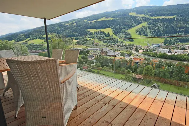 Sun Lodge | 2 bedroom panorma apartment for 7 person with large corner Loggia | sofa bed in bedroom | sofa bed | microwave | Indoor pool, garden, relax area, sauna & gym — apartment at Schladming Appartements Maria Gruber GmbH, Schladming — photo 11 of 30