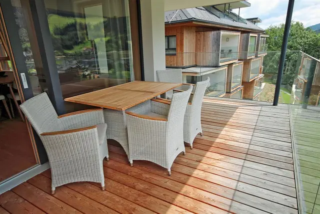Sun Lodge | 2 bedroom panorma apartment for 7 person with large corner Loggia | sofa bed in bedroom | sofa bed | microwave | Indoor pool, garden, relax area, sauna & gym — apartment at Schladming Appartements Maria Gruber GmbH, Schladming — photo 12 of 30