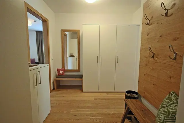 Sun Lodge | 2 bedroom panorma apartment for 7 person with large corner Loggia | sofa bed in bedroom | sofa bed | microwave | Indoor pool, garden, relax area, sauna & gym — apartment at Schladming Appartements Maria Gruber GmbH, Schladming — photo 16 of 30
