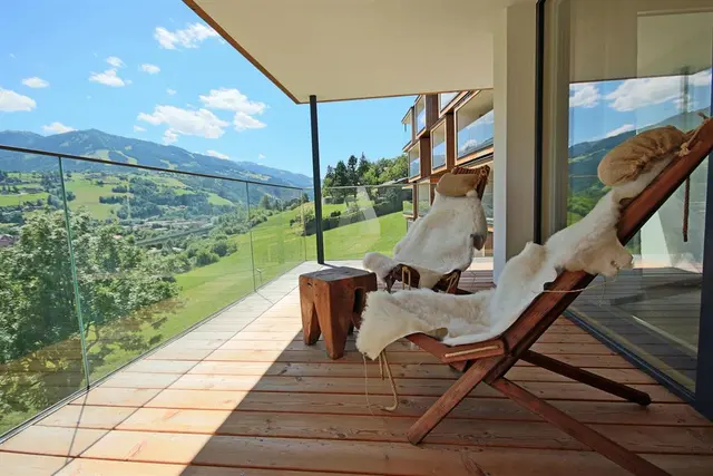 Sun Lodge | 2 bedroom panorma apartment with large corner Loggia | sofa bed | Indoor pool, garden, relax area, sauna & gym — apartment at Schladming Appartements Maria Gruber GmbH, Schladming — photo 2 of 28