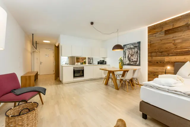 Sun Lodge | Panorama view Studio with Loggia | twin beds | Indoor pool, garden, relax area, sauna & gym — apartment at Schladming Appartements Maria Gruber GmbH, Schladming — photo 8 of 24
